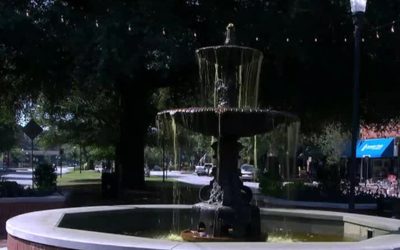 Uptown fountains go gold for childhood cancer awareness